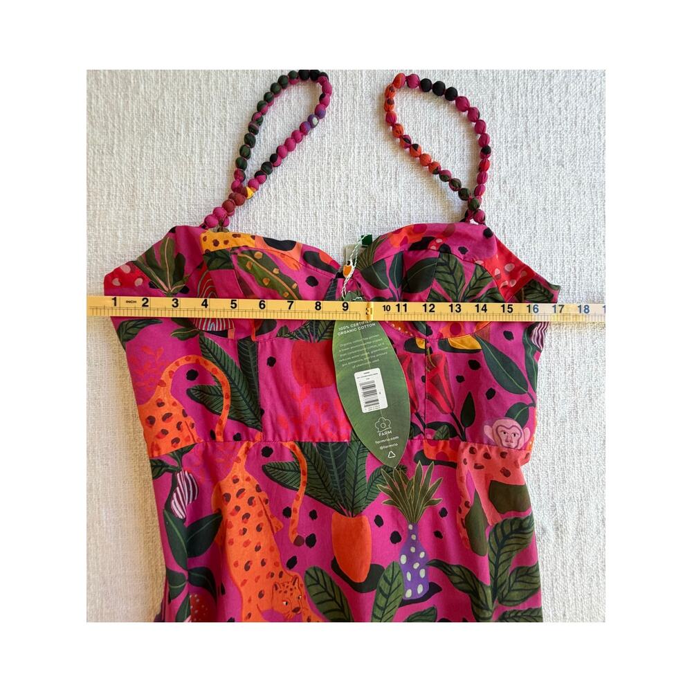 Farm Rio NEW Pink Pop Leopards Mixed Dress, Med - Picture 7 of 12